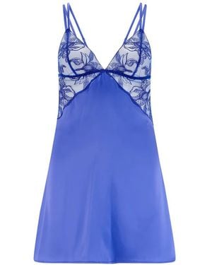 Fleur Of England Camisón Iris Silk Babydoll - Azul
