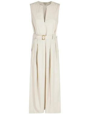 Woolrich V-Neck Belted Midi Dress - White