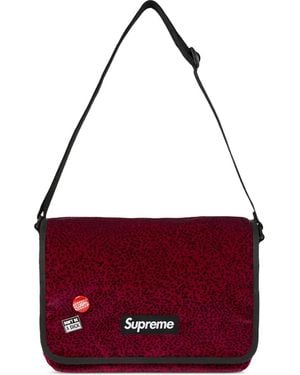 Supreme Animal-Print Messenger Bag - Red