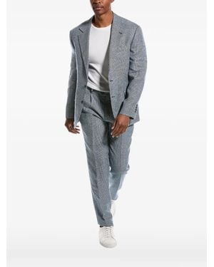Brunello Cucinelli Prince Of Wales Check Tailored Trousers - Blue