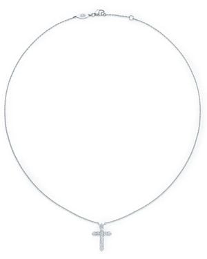 Kwiat Collar Con Colgante De Cruz Con Diamantes - Blanco