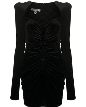 Philosophy Di Lorenzo Serafini Ruched Velvet Mini Dress - Black