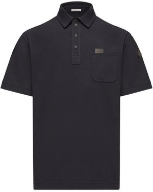 Moncler Logo-Patch Chest-Pocket Polo Shirt - Black
