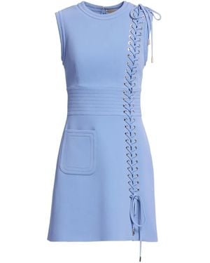Elie Saab Lace-Up Mini Dress - Blue