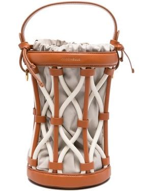 Coccinelle Koi Leather-Detail Bucket Bag - White