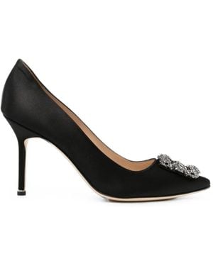Manolo Blahnik Hangisi Crystal-Buckle Pumps - Black