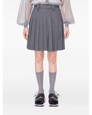 Kolor Falda Midi Con Panel Plisado - Gris