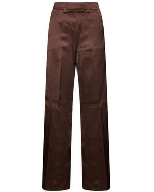 Herno Pressed-Crease Wide-Leg Pants - Brown