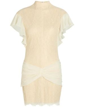 De La Vali Noor Ruffled-Detail Mini Dress - White