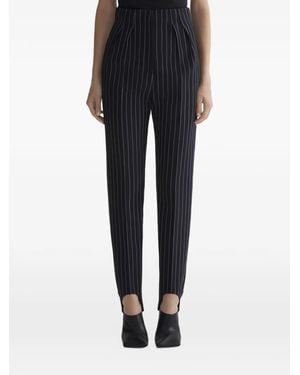 Mugler Pinstripe Cigarette Stirrup Pants - Black
