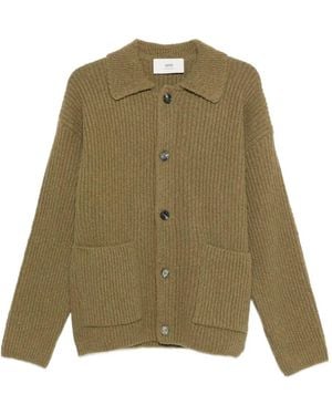 Ami Paris Gerippter Cardigan - Grün