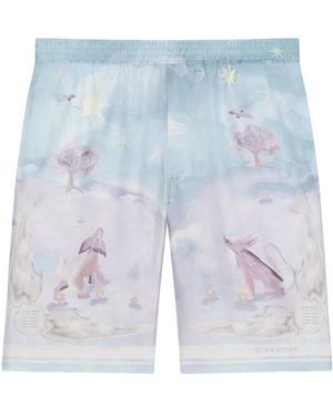 Givenchy Silk Shorts - Blue