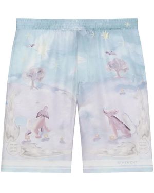Givenchy Silk Shorts - Blue