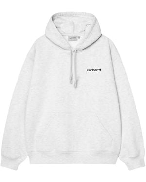 Carhartt Logo-Print Graphic-Print Hoodie - White