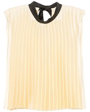Sandro Pleated Blouse - Natural