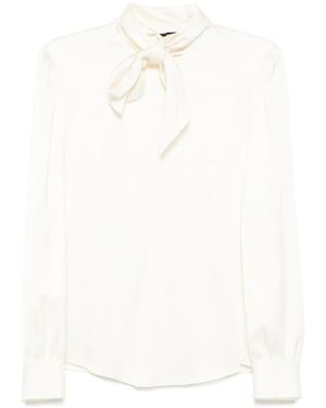 Tom Ford Satin Bow-Detail Blouse - White