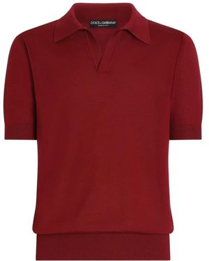 Dolce & Gabbana V-Neck Top - Red