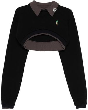 Maison Mihara Yasuhiro Layered Cropped Sweater - Black