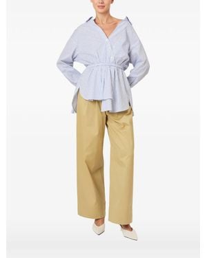 Rosie Assoulin Elasticated-Waist Striped Top - White