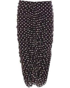 Mar De Margaritas Nerea Polka-Dot Ruched Skirt - Black