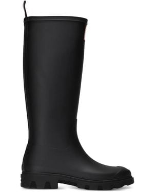 HUNTER X Maison Kitsuné Downpour Tall Rain Boots - Black