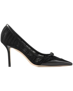 Jimmy Choo Love Bow Pointed Leather Pumps - Black