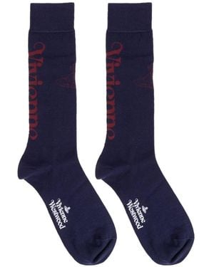 Vivienne Westwood Logo-Embellishment Socks - Blue