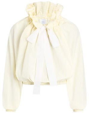 Patou Ruffled Striped Top - White