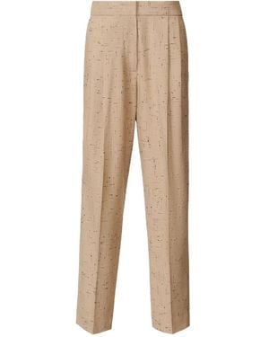 Fabiana Filippi Pleated Speckled Trousers - Natural