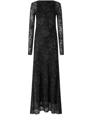 Pinko Variabile Metallic Jacquard Gown - Black
