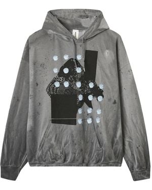 WESTFALL Kapuzenpullover mit grafischem Print - Grau