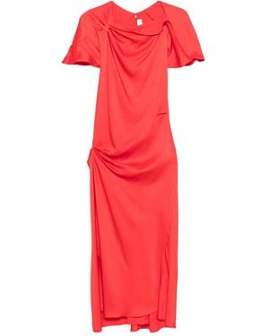 Victoria Beckham Abito Midi Con Drappeggio - Rosso
