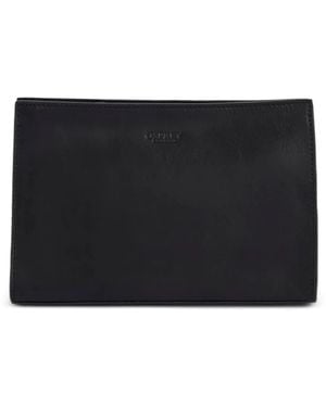 Osprey Carter Logo-Debossed Leather Wash Bag - Black