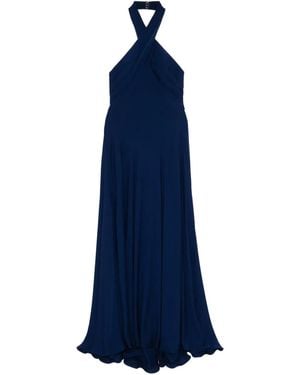 Elie Saab Silk Long Dress - Blue