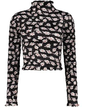 AMY CROOKES Top Mit Blumen-Print - Schwarz