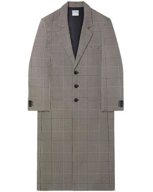 Courreges Prince Of Wales-Pattern Single-Breasted Coat - Grey