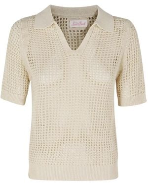 MC2 Saint Barth Flora Crochet-Knit Polo Shirt - White