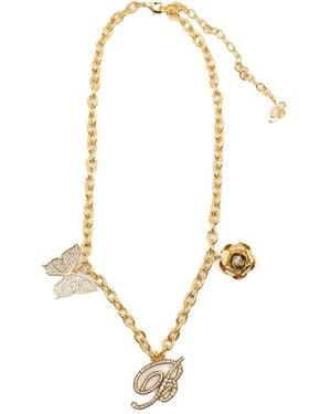 Blumarine Collar de cadena con charm de mariposa - Metálico