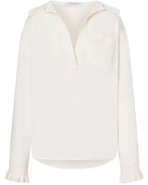 Philosophy Di Lorenzo Serafini Relaxed Fit Shirt With Pleated Shoulders - White