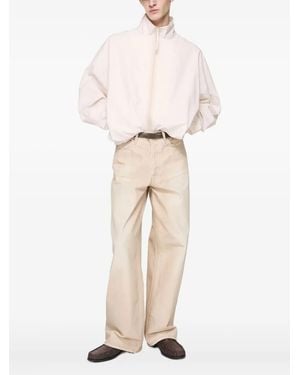 Acne Studios Puff-Sleeve Zip-Up Jacket - Natural