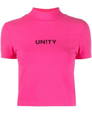 Ksubi Logo-Print High-Neck T-Shirt - Pink