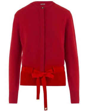 Ferragamo Belted Cashmere Cardigan - Red