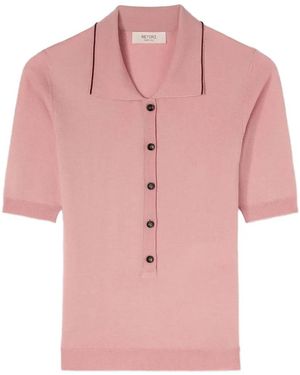 RETORI Jersey-Stitch Knit Polo Shirt - Pink