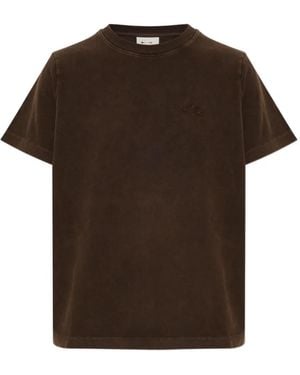 The Upside Soho Eva Logo-Embroidered T-Shirt - Brown