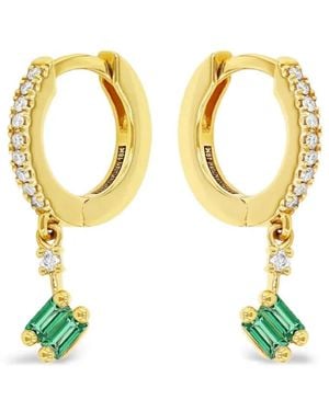 Suzanne Kalan エメラルド&ダイヤモンド ピアス 18kイエローゴールド - メタリック