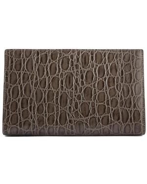Giuseppe Zanotti Annhita Crocodile-Embossed Clutch Bag - Brown