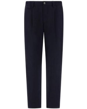 Herno Pleat-Detail Trousers - Blue