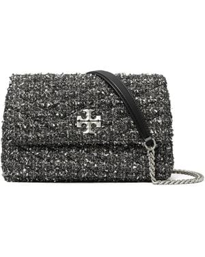 Tory Burch Kira Tweed Small Convertible Shoulder Bag - Grigio
