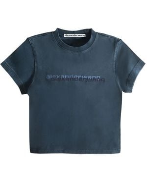 Alexander Wang Logo-print short-sleeve T-shirt - Blau