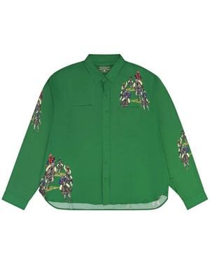DENIM TEARS Chemise Jockey Riders - Green
